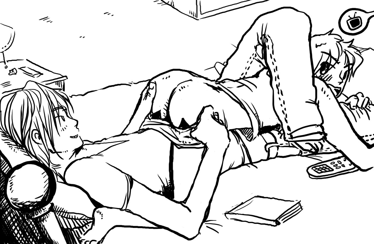dantes-workshop:  kneelinggirl:Ooo, how fun. I like his leg over her back, holding
