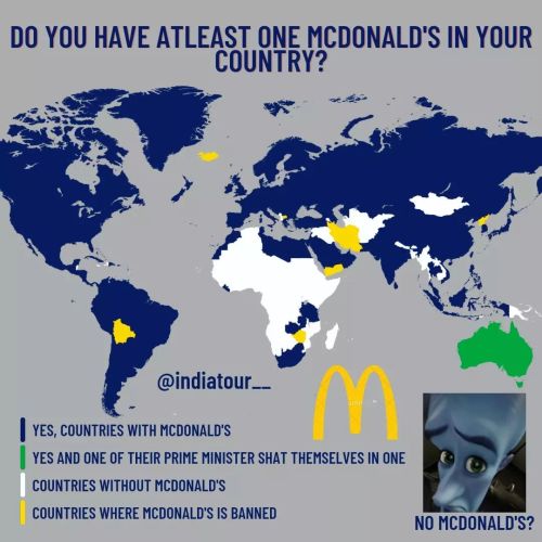 mapsontheweb:Countries which have/not have McDonald’s.by indiatour__  