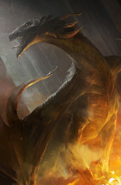 fantasy-art-engine:  Fire Dragon by Mazert