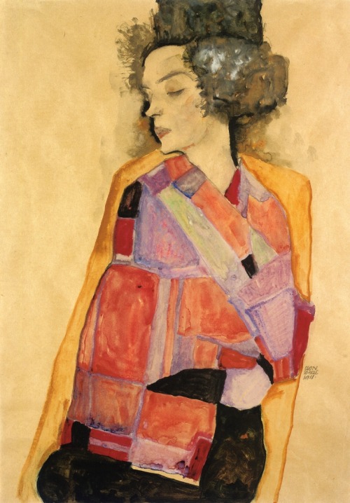 Egon Schiele - The Daydreamer (Gerti Schiele) [1911]