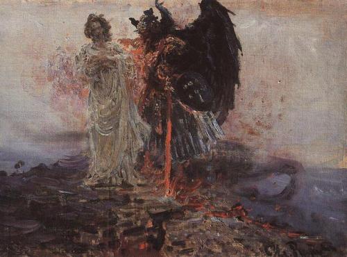 artist-repin: Follow me, Satan, Ilya Repin www.wikiart.org/en/ilya-repin/follow-me-satan-189