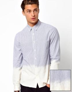 ombre-style:  ASOS Dip Dye Shirt With Ticking
