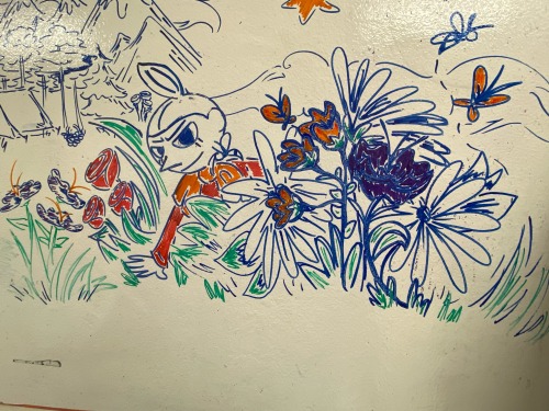 Drew Some Moomin Stuff On A Whiteboard In A Room