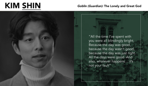 petewrpark: Goblin (Guardian): The Lonely and Great God ✰ ↳  characters fav’s quotes