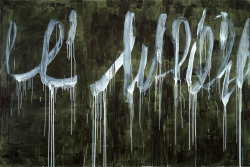 hard-2-handle: III Notes from Salalah, Note I  |  Cy Twombly 96 x 144 inches, acrylic on wood panel, 2005-7 