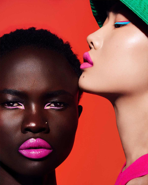 pocmodels: Angok Mayen , Sijia Kang & Slick Woods by Marcus Ohlsson for Fenty Beauty SS 19