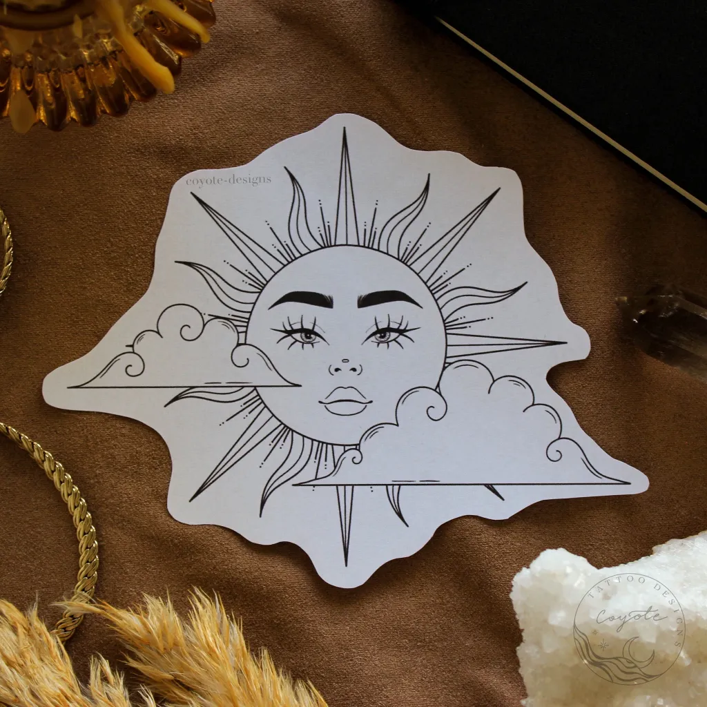 Moon Tarot Tattoo Design – The Moon Tarot Card Design – Coyote Tattoo  Designs