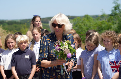 The Duchess of Cornwall visits Weaver Green at Heron Valley Orchards to learn how the company create