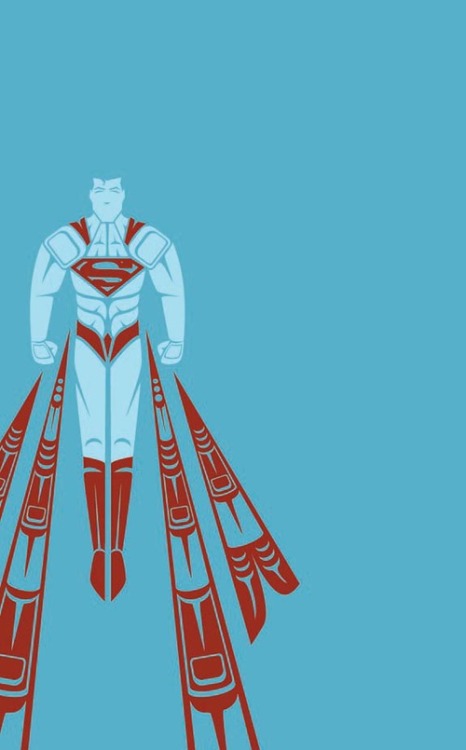 bluelightseven:packitandgo:Superheroes Reimagined by contemporary Native American artist Jeffery Ver