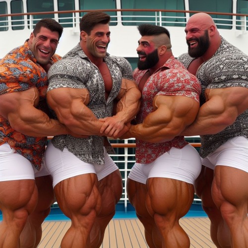 Everyone Else On The Cruise Couldnt Keep Their Eyes Off This Four Man Polycule. The Four Of Them Couldnt