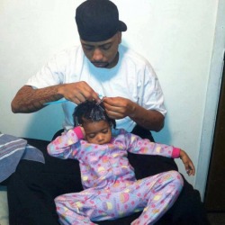 yeahsexyweaves:  Father and daughter hair