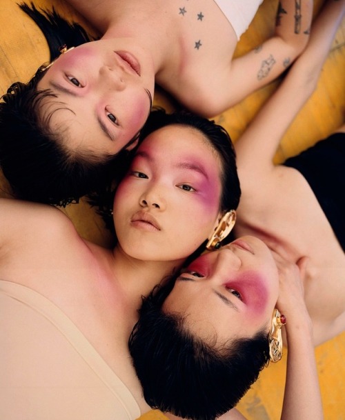 pocmodels: Luna Wu , Pan Haowen &amp; Manami Kinoshita by Nadine Ijewere for Rouge Fashion Book - Se