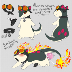 Old ref I&rsquo;m thinking of redoing in the future, but I still kinda like this character. he&rsquo;s a combination of a charmander and a quilava~