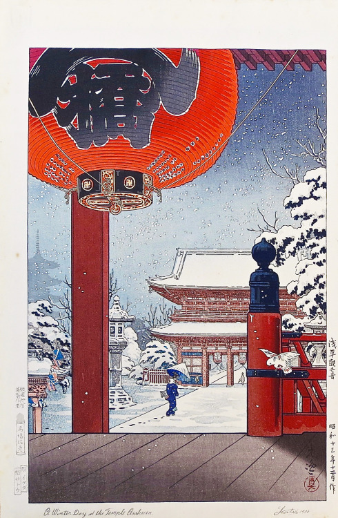 ducotedelestaque:Tsuchiya Koitsu (1870-1949) : Temple Asakusa