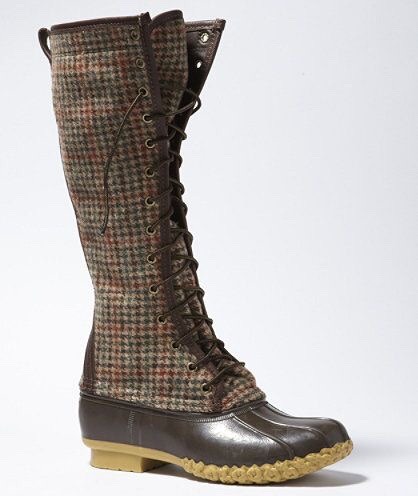 L.L.Bean Signature Wool Houndstooth 16 inch Bean Boot (2013)