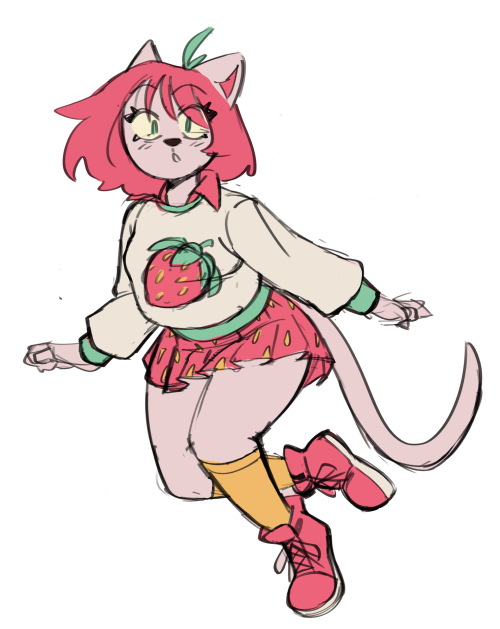 momoechis:Strawberry Cat! Her name is Cali, shes trans and clumsy