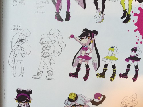 clxcool:  korruptedkupid:  After they decided on the squid sisters character designs, they tried coming up with attire for them to wear, so these are a few concepts the Splatoon team played with. Pretty cool huh?  @slbtumblng and @feathers-ruffledunused