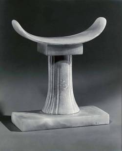 ancientpeoples:  Limestone headrest  Made