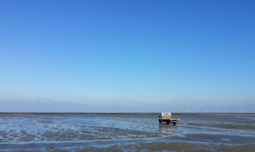 The passage du Gois connecting Noirmoutier Island to the mainland (Vendée),February 2018