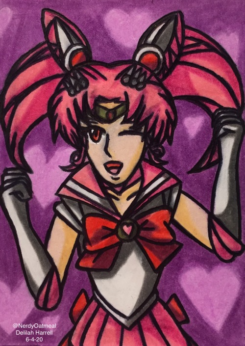 nerdyoatmealart:Chibi Moon was drawn for a Sender’s Choice ATC swap. The person I sent to ment