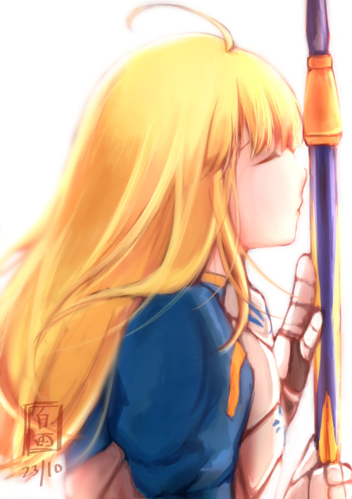 -Sword of Promised Victory-Doodle of Saber from Fate series.