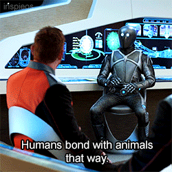xelayinofficertalla: inspieos: The Orville | 1x11 “New Dimensions”Isaac and Gordon 