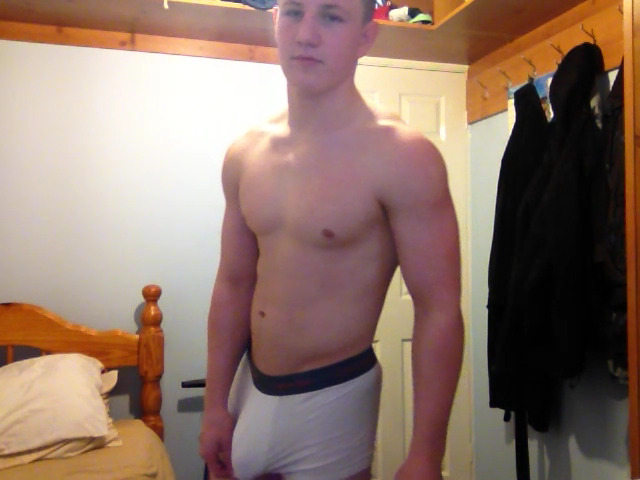 freycamisolepublic:  str8boy revealed, face, white beater and white underpants  N