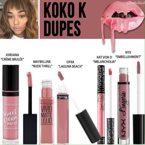 cocoabrownbeauty: Kylie Jenner Lipstick Dupes. This blog is Anti-Kylie so I won’t be owning an