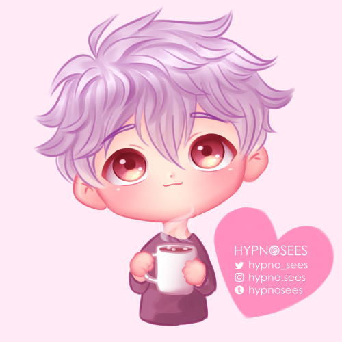 im learning to draw chibis! here is my oc paris holding a mug of hot chocolate 