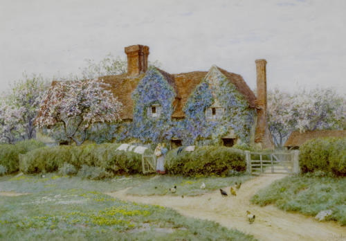 hyperb0rean: Buckinghamshire house at Penstreet (ca. 1900) by Helen Allingham