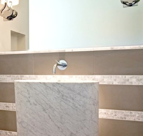 Contemporary Powder Room In Austin Example Of A Trendy Powder Room Design