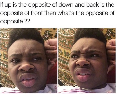 actualblackgirl: the opposite of opposite is the same or synonym?????
