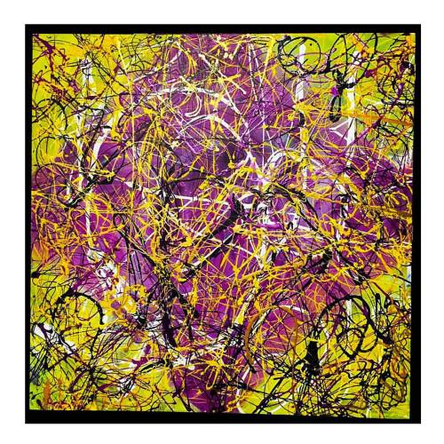 Michael Mims.Purple & Yellow - 122 x 122 cm, 2015. Acrylic on canvas. #finearts #art #kunst #a