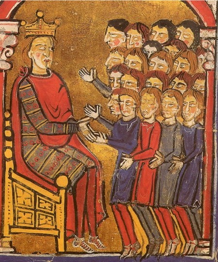 Illuminations from the Liber feudorum Ceritaniae, circa 1172-1176 in Catalonia, Spain. Illustrations
