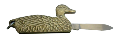 knifeforsale:VINTAGE BRASS DUCK KNIFE | LISTING