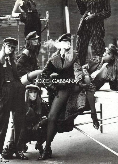 the-original-supermodels: Dolce & Gabbana F/W 1992Meghan Douglas, Jane Powers, Nadja Auermann,Ty