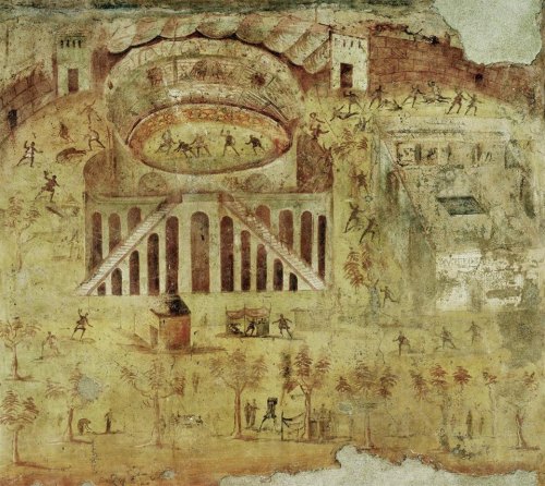 estanlocosestosromanos: Fresco showing 59 AD riot between pompeians and neighbours from Nuceria at t