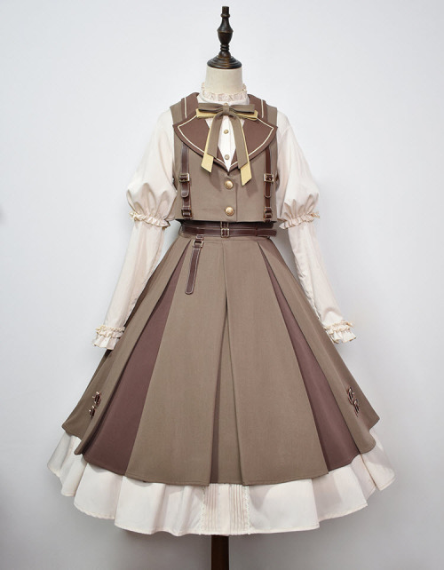 lolita-wardrobe:【-Princess from other World-】 Lolita OP Dress, Skirt, Vest and Matching Accessories◆
