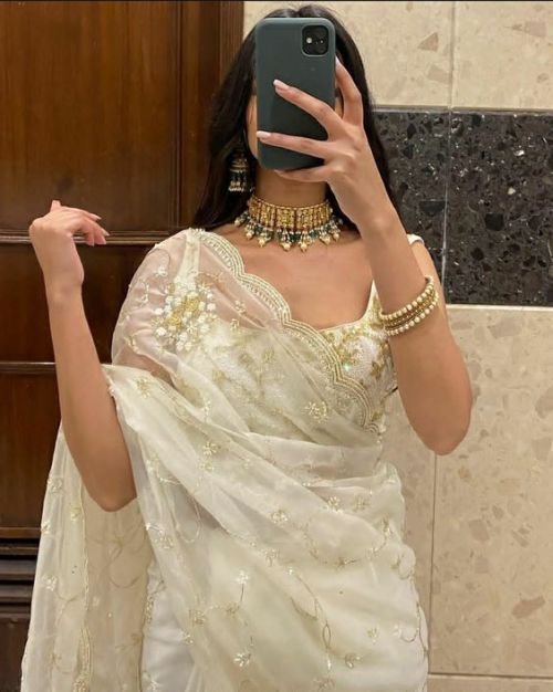 white saree