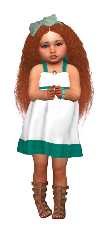 littletodds: Model : Charlotte Beautiful Merida Hair by @simiracle Bow @plumbobteasociety Dress @sim