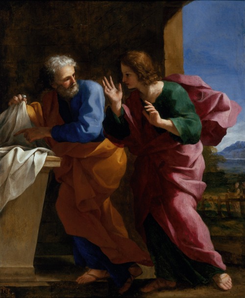 St. John and St. Peter at Christ’s Tomb, Giovanni Francesco Romanelli, ca. 1640