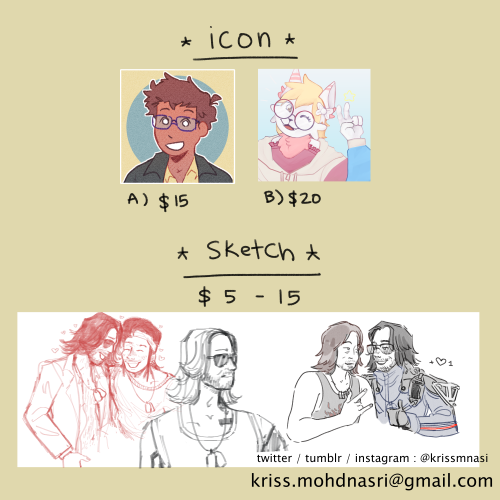 My commissions are finally open again! I’d really like to have extra money for transit during