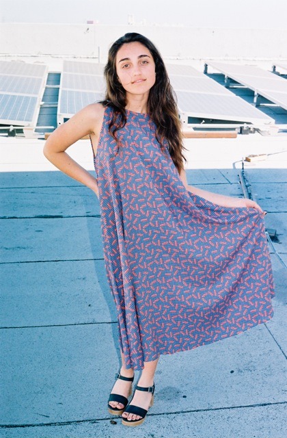 americanapparel:Karli in the Nathalie Du Pasquier Kaya Tomato Print Rayon Tent Dress: SHOP NOW Shop 