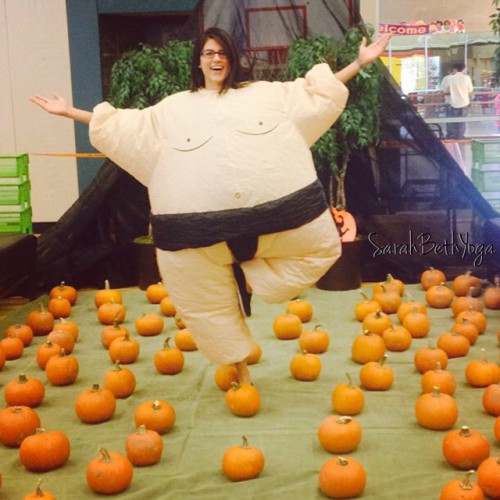 Yoga in a sumo suit, in a pumpkin patch. Just like that my week was made. Thanks @emily_hall48 for t