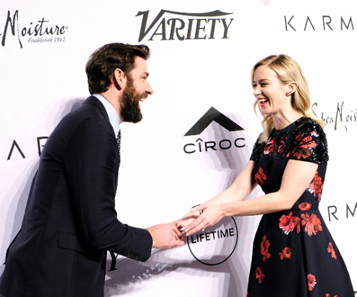 jimmy-stewart:Emily Blunt and John Krasinski attending Variety’s Power Of Women: New York on April 1