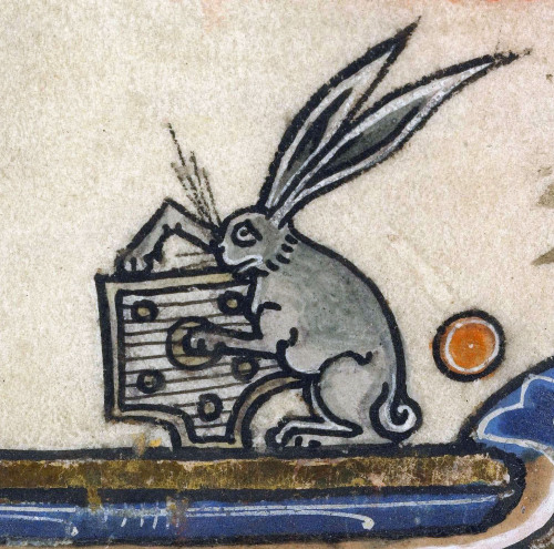discardingimages:rabbit musicianVincent of Beauvais, Speculum historiale, France ca. 1294-1297Boulog