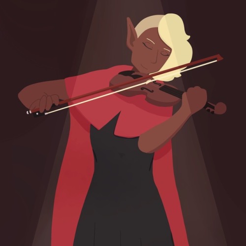 jello-arts: [image: a drawing of Lup, a dark-skinned elf with short blonde hair. She’s wearing