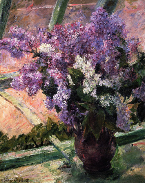 Painting of the Day | 10.29.2015Lilacs in a Window by Mary Cassatt (1880)
