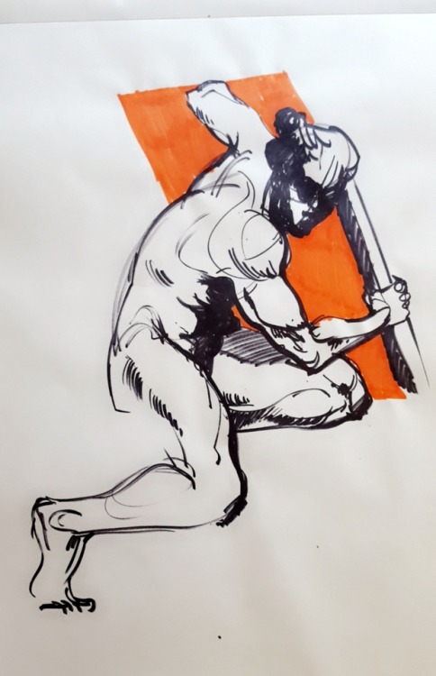 Life drawings in markers 