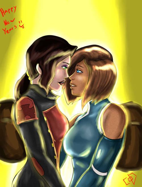 colourofdreams7:  “Sounds perfect….” Just wanted to wish everyone a Happy New Years. It’s been a while since I posted but, after seeing the Legend of Korra finale, I just had to draw something. …it’s been about 2 weeks but I’m still